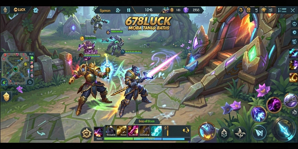 Tampilan gameplay seru di 678LUCK dengan aksi MOBA yang intens.
