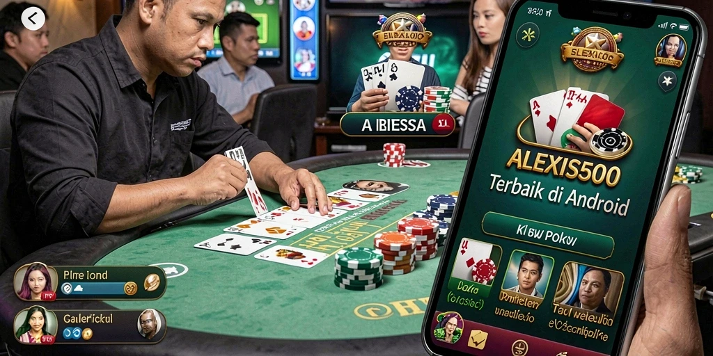 Tampilan menarik dari gameplay Poker di ALEXIS500.
