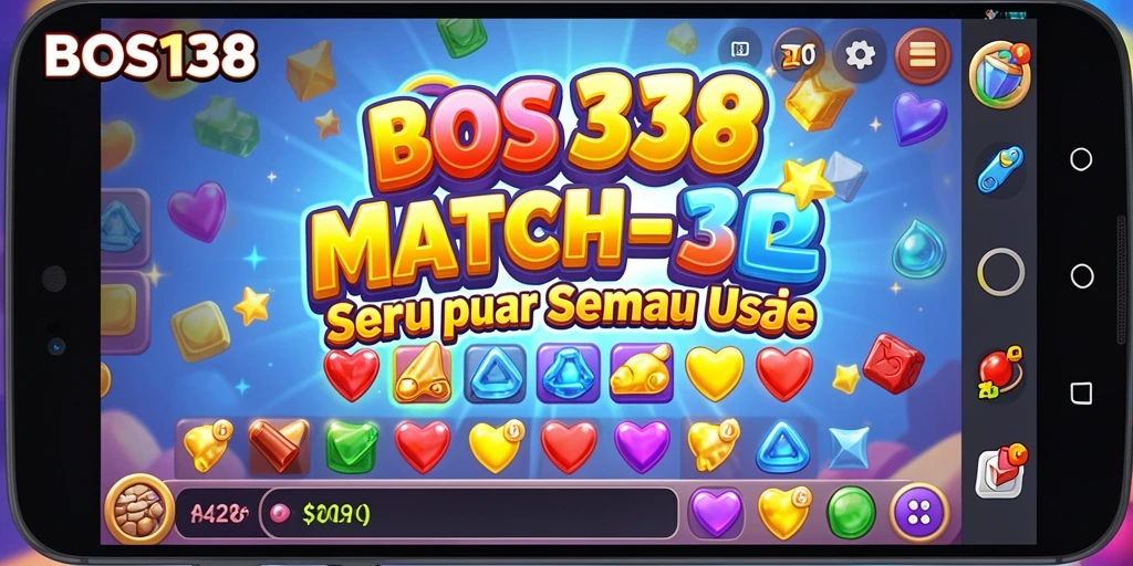 Tangkapan layar menunjukkan gameplay seru BOS138 dalam kategori Match-3.