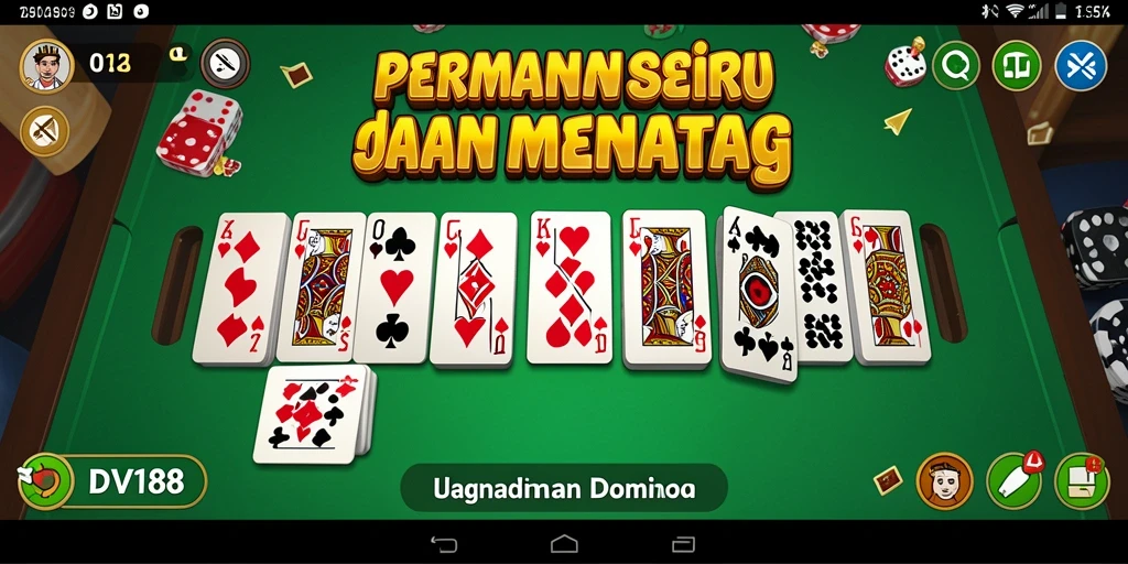 Tampilan gameplay seru dari DV188 dengan kartu Domino yang menarik.