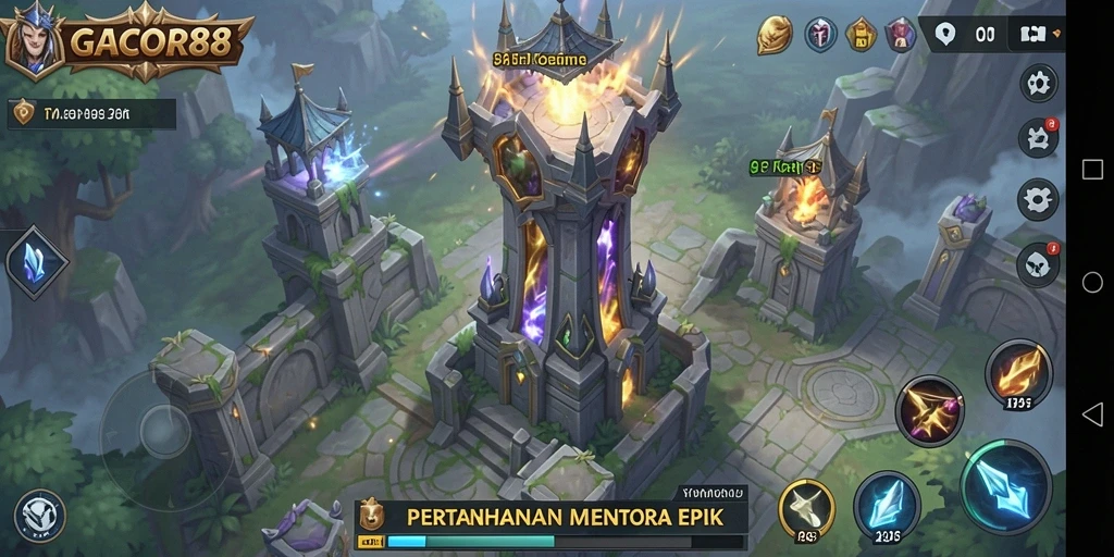 Tangkapan layar dari gameplay Tower Defense yang mendebarkan di GACOR88.