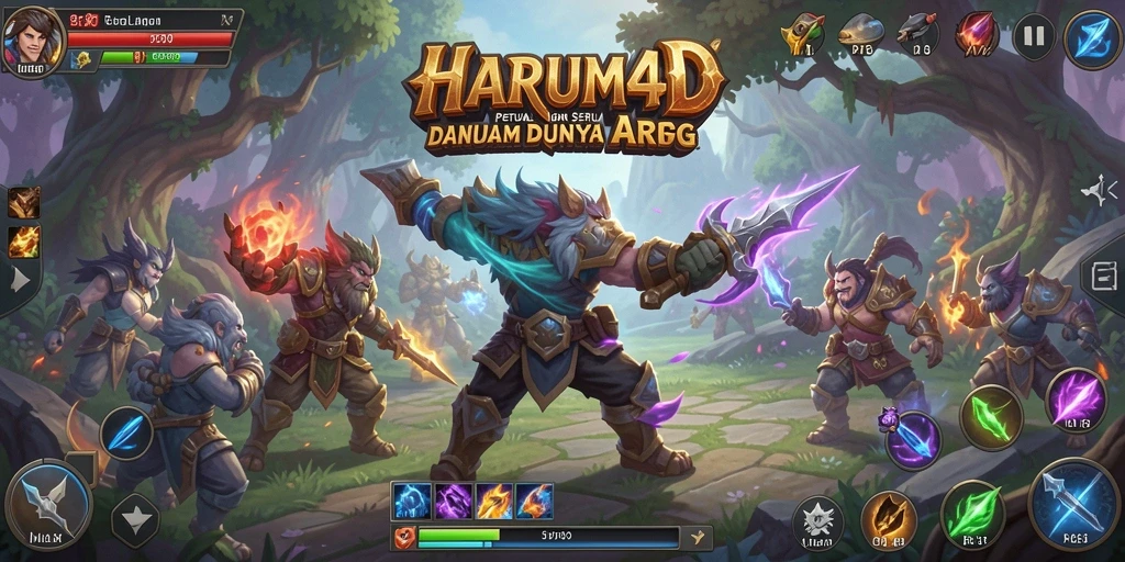 Screenshot utama HARUM4D menampilkan aksi seru dalam pertarungan ARPG.