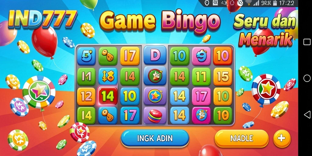 Tampilan gameplay seru permainan Bingo IND777.