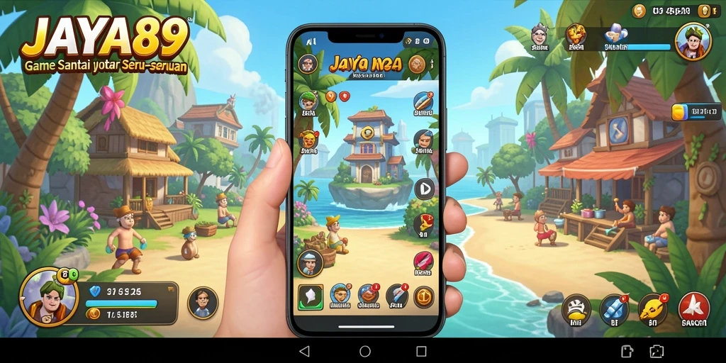Screenshot gameplay JAYA89 menampilkan karakter lucu dan level yang ceria.
