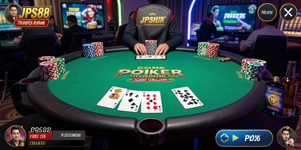 Tampilan gameplay poker yang seru dan mendebarkan di JPS88.