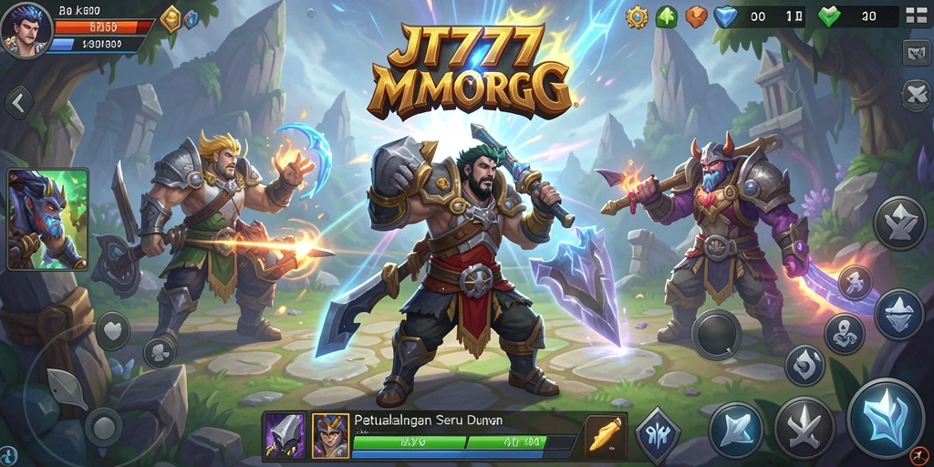 Tampilan gameplay JT777 yang kaya dengan aksi dan petualangan MMORPG.