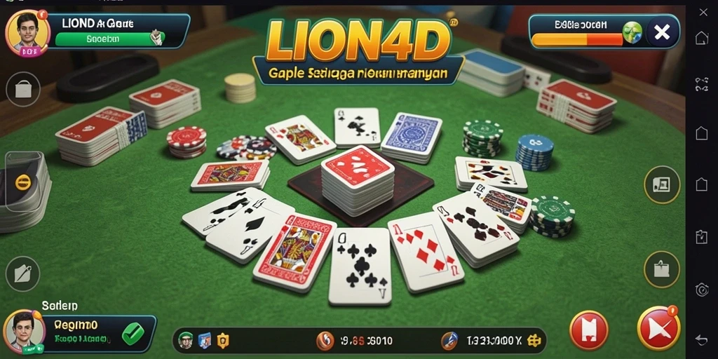 Tampilan gameplay Gaple yang seru di LION4D.