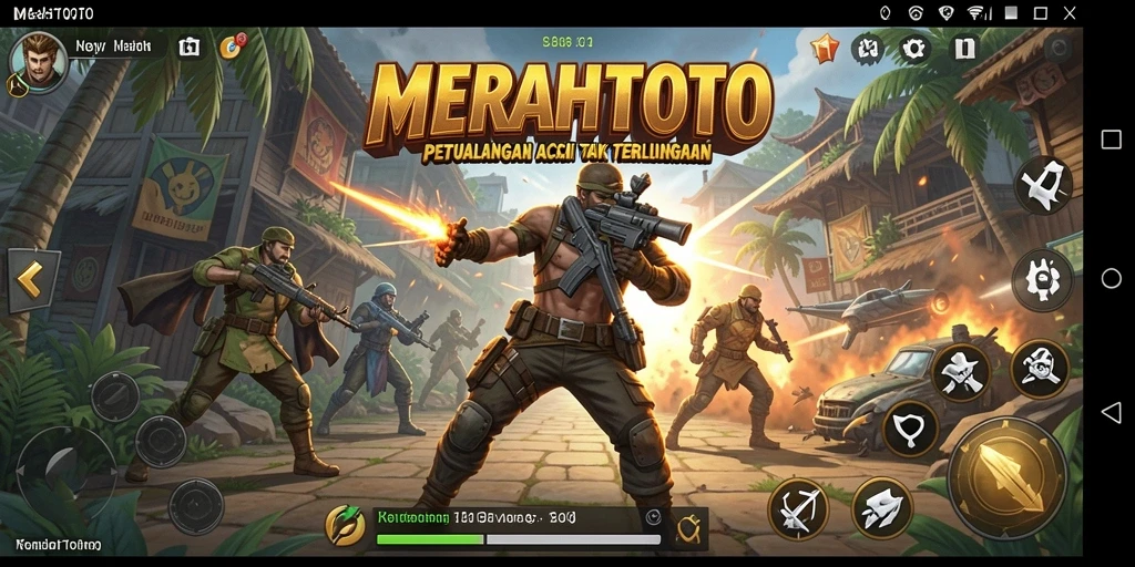 Screenshot MERAHTOTO menampilkan pertarungan aksi yang mendebarkan.