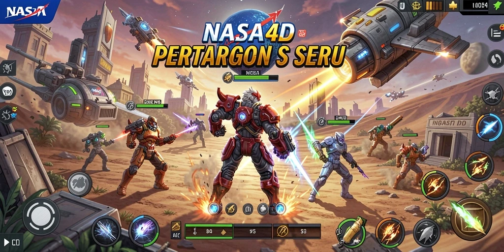 Screenshot gameplay MOBA yang mendebarkan dalam NASA4D.