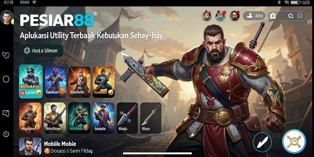 Tampilan antarmuka pengguna PESIAR88 yang sederhana dan fungsional.