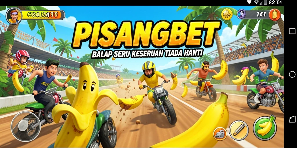 Gameplay seru PISANGBET dengan kendaraan balap yang keren.
