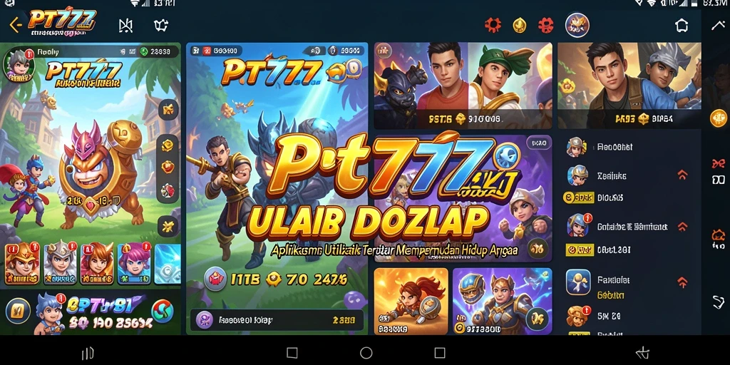 Tampilan utama PT777 menunjukkan berbagai fitur utilitas yang mudah digunakan.
