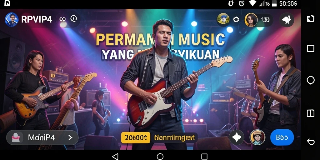 Tampilan menarik dari gameplay RPVIP4 yang penuh musik.