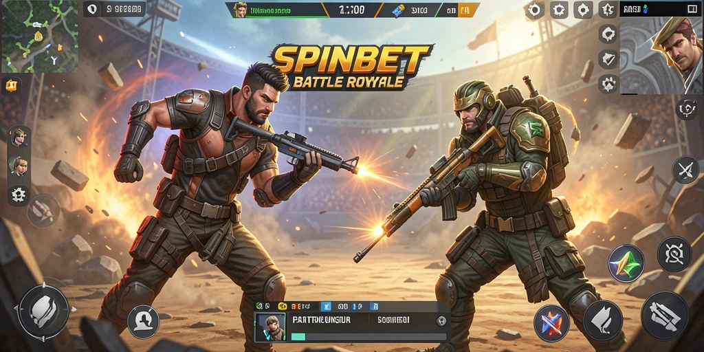 Tangkapan layar gameplay SPINBET yang seru dan menegangkan saat bertempur.
