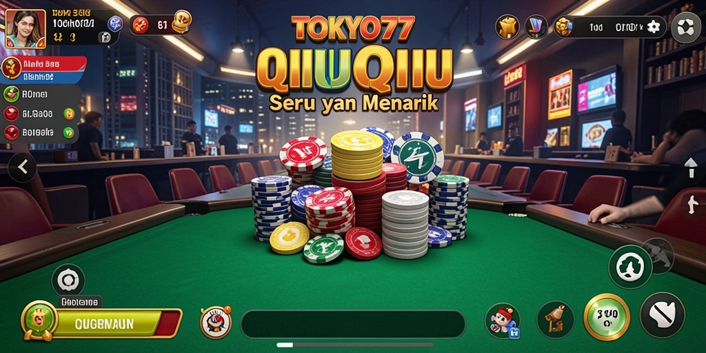Tampilan gameplay seru dari TOKYO77 dengan fitur QiuQiu yang menarik.
