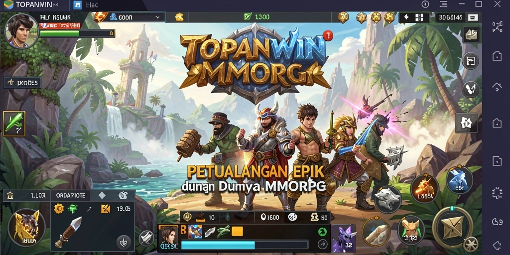 Tangkapan layar gameplay seru di TOPANWIN yang menunjukkan pertempuran melawan monster.