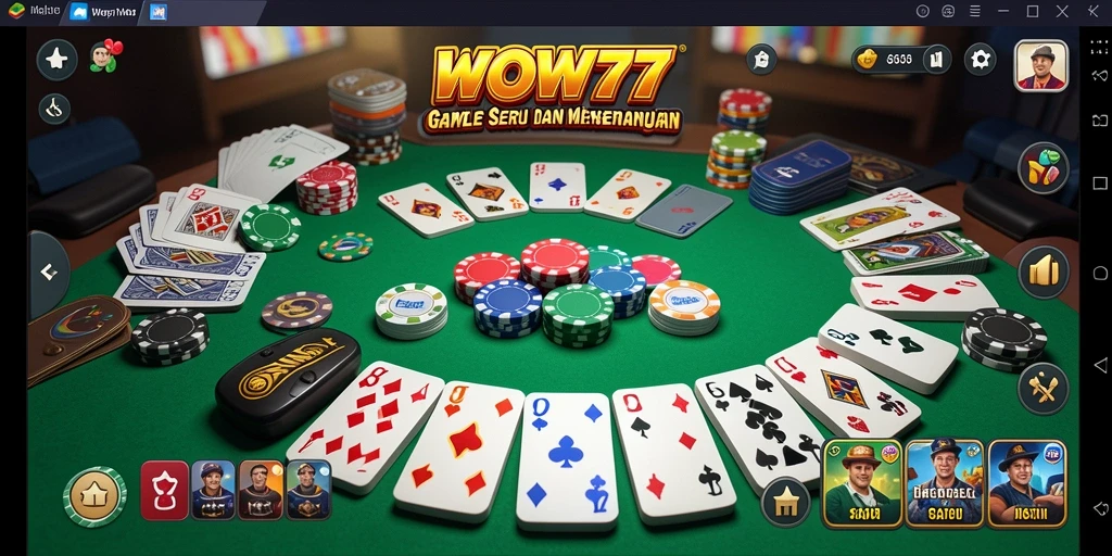 Gameplay WOW77 yang seru dalam permainan Gaple.